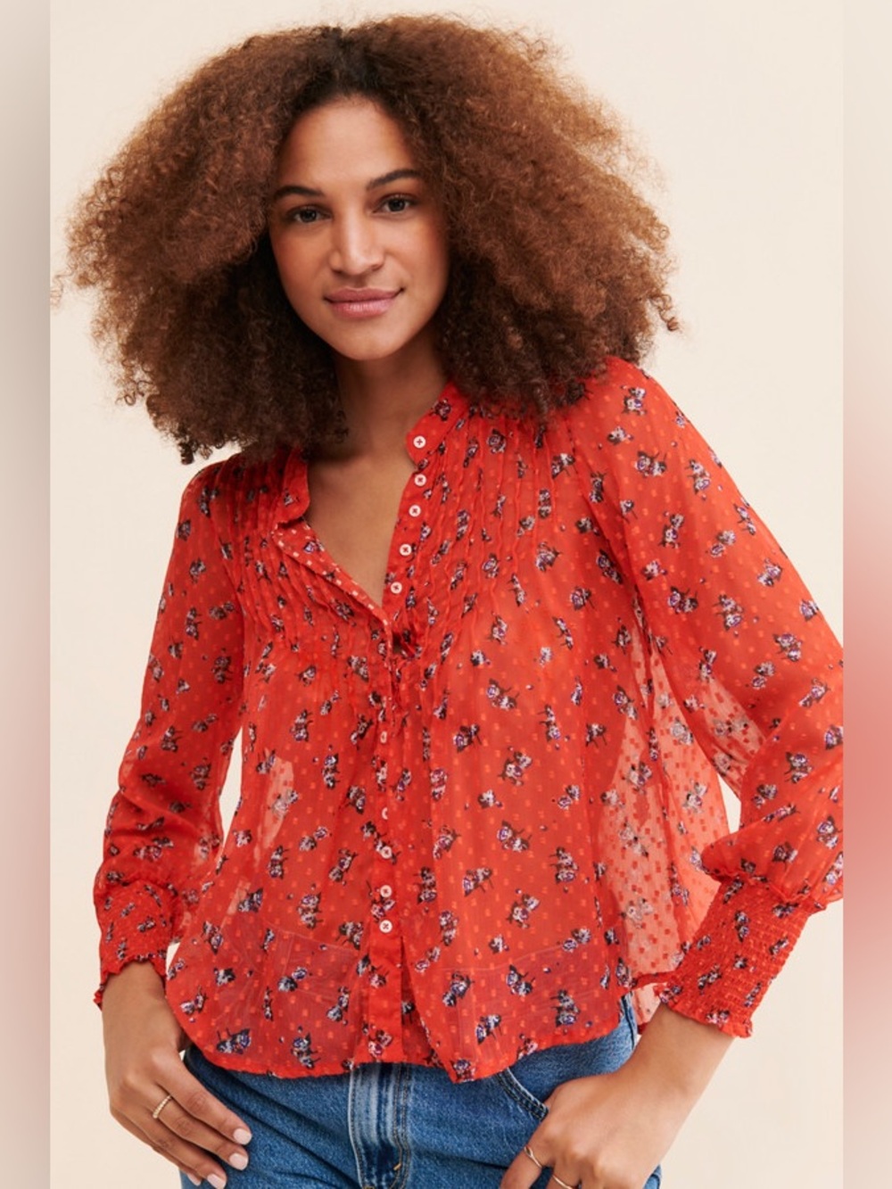 Free People Flowers in December Blouse